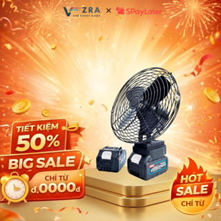 Quạt Tích Điện, Quạt Để Bàn Đế Pin, Làm Mát Cực Nhanh, Pin 10 Cell Sử Dụng Liên Tục Nhiều Giờ