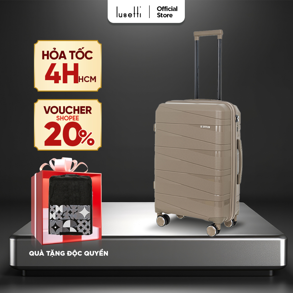 [BEST SELLER] Vali Chống Bể Lusetti LS8088 Size20/Size24/Size28 Nhựa PP Chống Bể, Hạn Chế Trầy Xước,