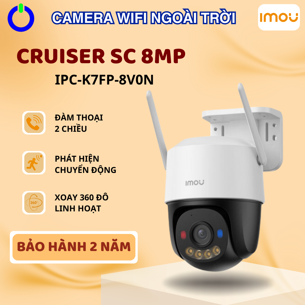 Camera Ngoài Trời Wifi IMOU CRUISER SC 3MP 5MP 8MP XOAY 360° Siêu Nét Ban Đêm Có Màu Bảo Hành 2 Năm