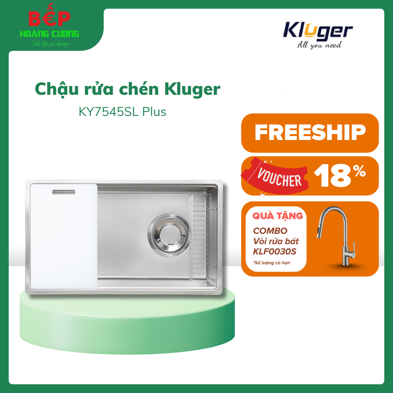 Chậu rửa bát Kluger KY7545SL TOYA Series, Bề mặt SUPER LINEN, Bảo hành 10 năm - CHB