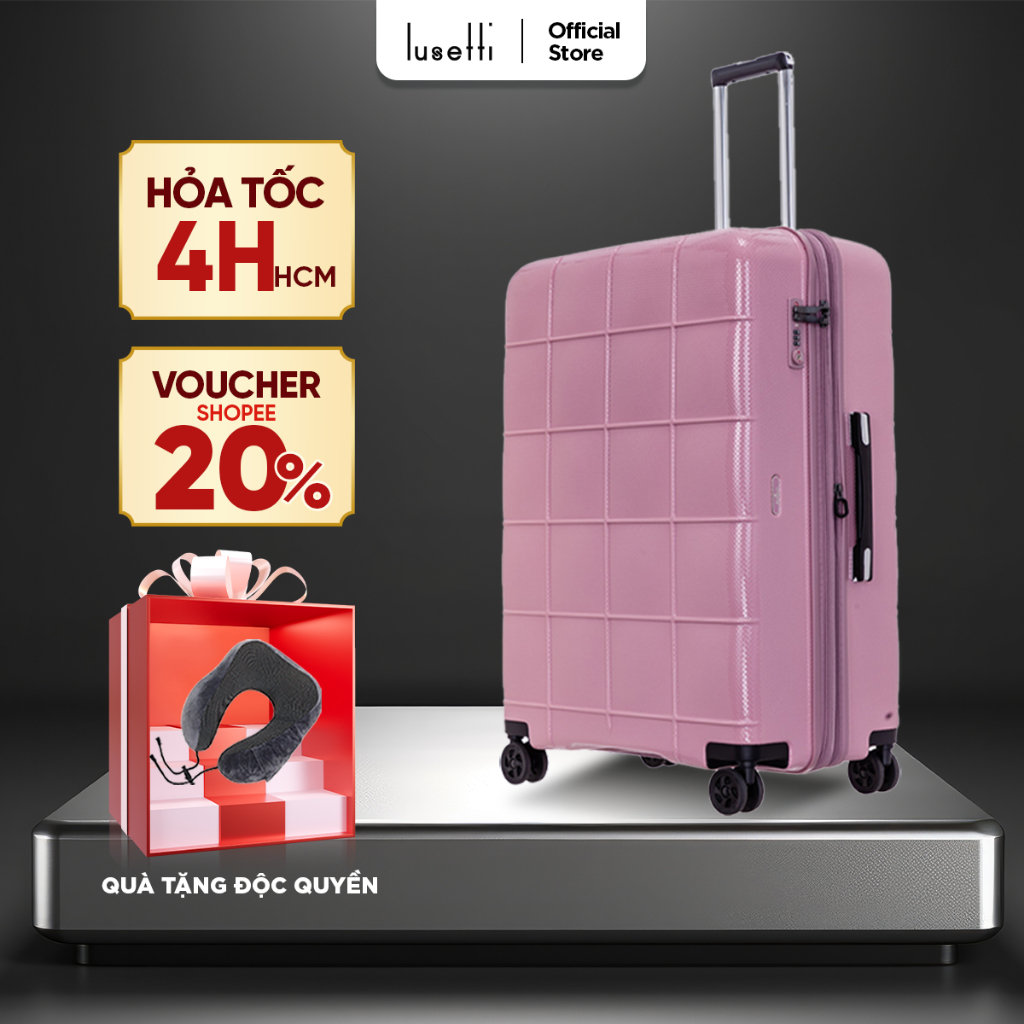 Vali Du Lịch Echolac PC185 S20/S24/S28 Nhựa PC Chịu Va Đập Tốt, Khóa TSA An Ninh, Ngăn Mở Rộng 25%