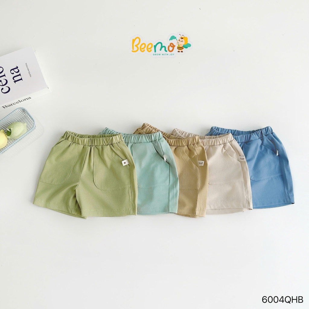 Quần đùi (short) thun co giãn trơn basic nhiều màu Beemo cho bé