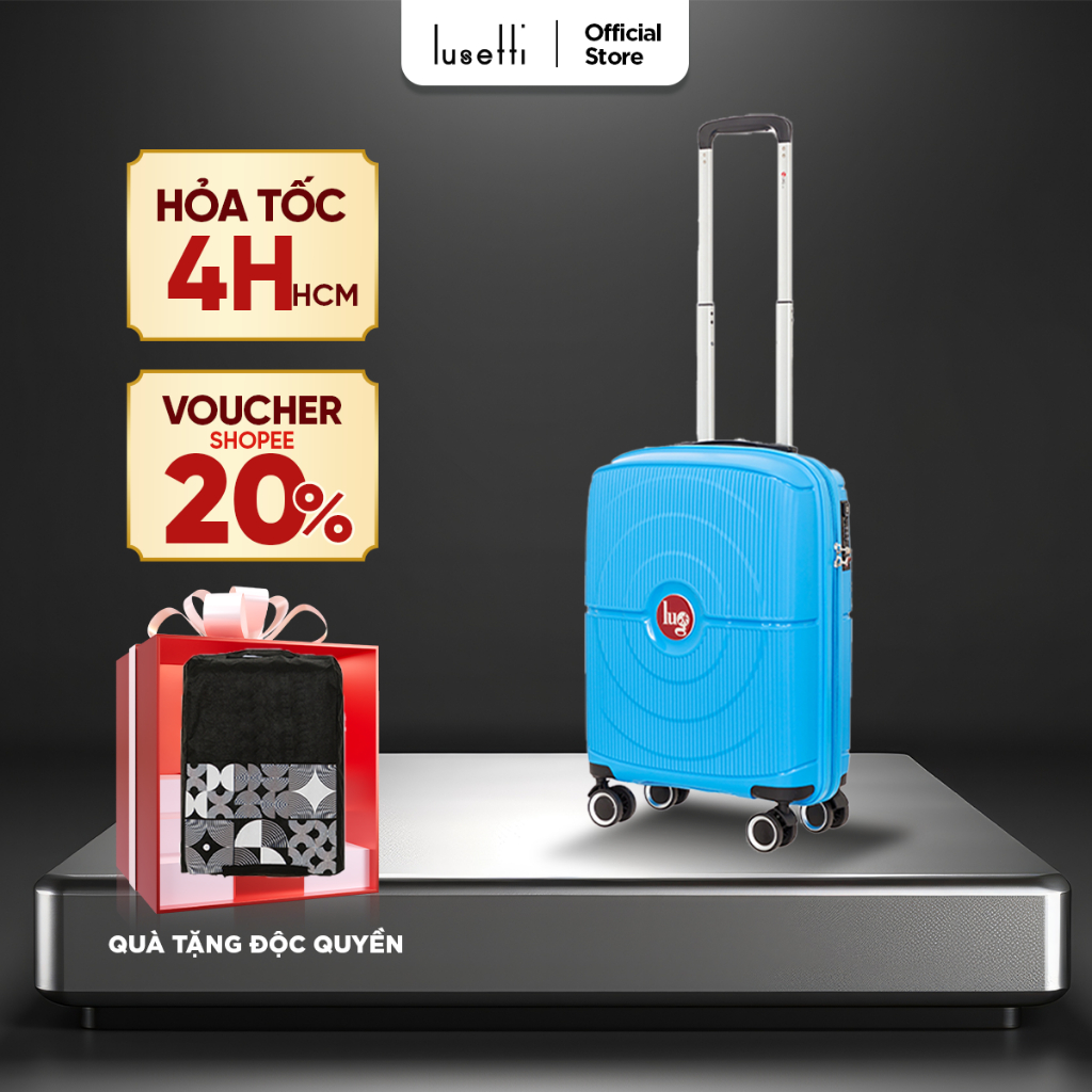 Vali Du Lịch Lug PP04 Size20 Nhựa PP Chống Bể, Hạn Chế Trầy Xước, Khóa Số Âm