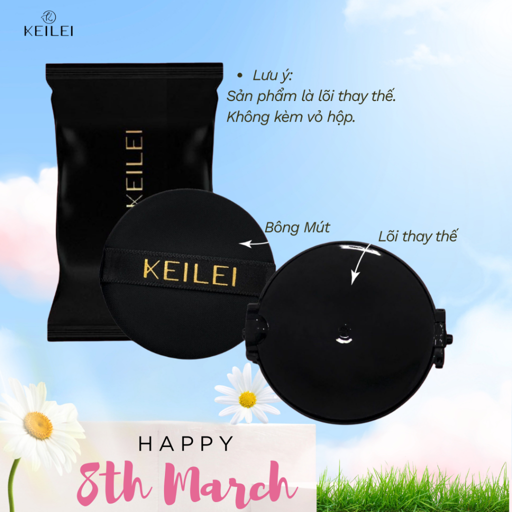 Lõi Phấn Nước Đa Năng 3in1 KEILEI - 3In1 Radiance Cushion - CHỈ CÓ LÕI, KHÔNG BAO GỒM HỘP GƯƠNG,chọn