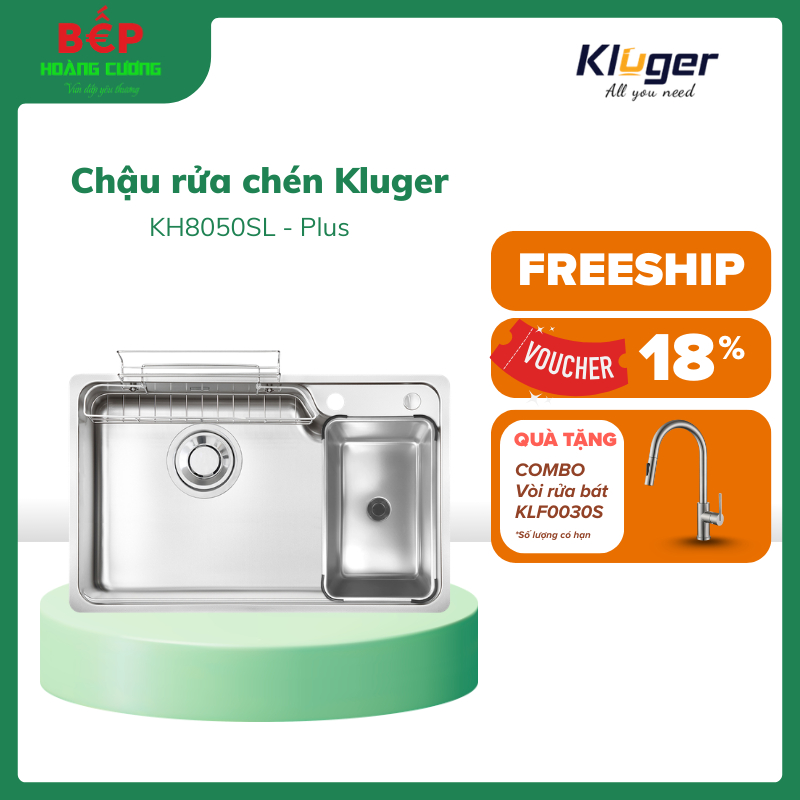 Kluger KH8050SL Plus – Chậu Rửa Bát Inox Cao Cấp – POSCO 304 – Bề Mặt Super Linen – Dòng Haru Series