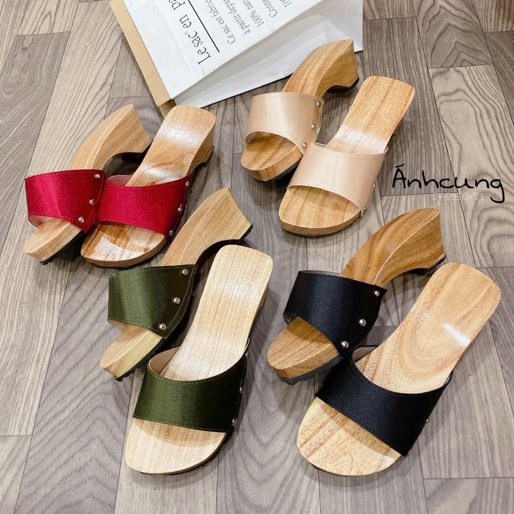 Guốc gỗ , guốc mộc truyền thống quai ngang đế 5 phân