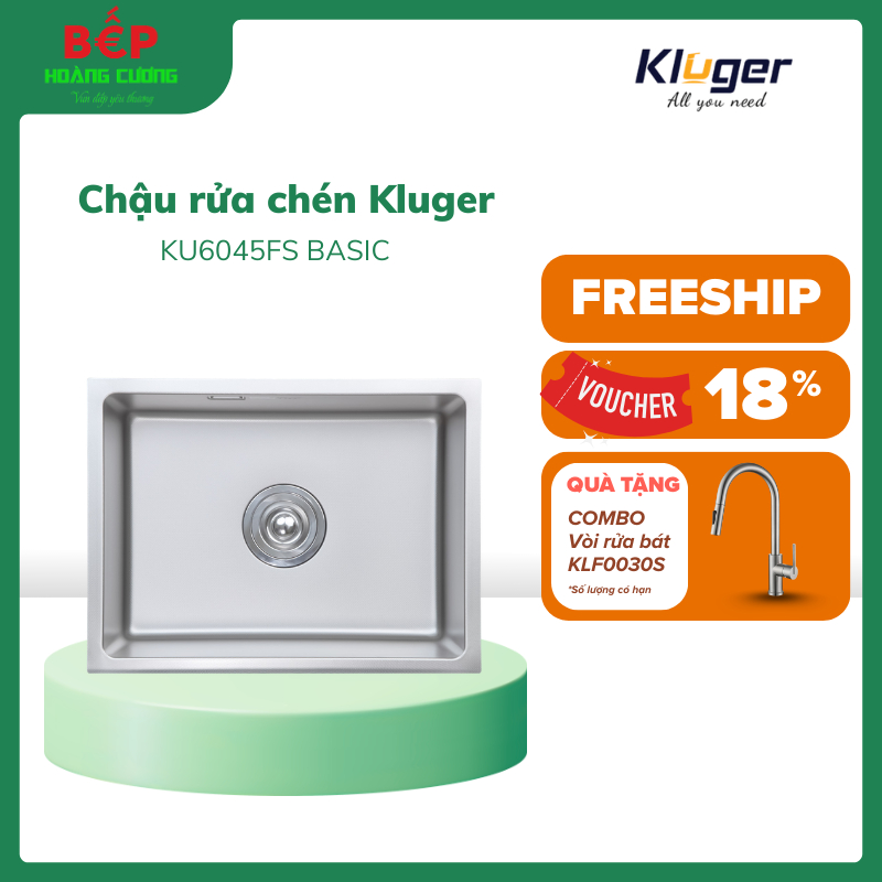 Kluger KU6045FS Basic – Chậu rửa bát Inox 304 – Bề mặt Linen chống xước – Công nghệ ép liền khối