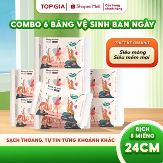 Băng vệ sinh nữ Topgia dùng ban ngày siêu mỏng vải không dệt an toàn thiết kế ôm khít