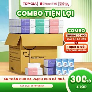 Giấy ăn rút TopGia cao cấp thùng 30 gói nhỏ tiện lợi cho cuộc sống hàng ngày