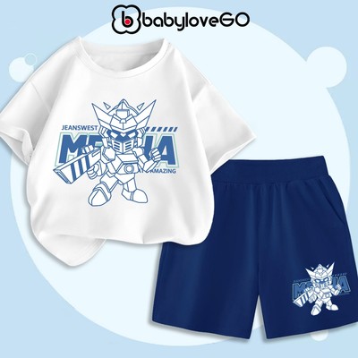 Đồ bộ bé trai BabyloveGO mẫu mới 2026 bộ thun mềm mịn thoáng mát in hình cho bé B-CA15