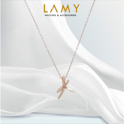 Dây chuyền bạc nữ LAMY Bow Charm Rose Gold Necklace 6387RG - Dây chuyền nữ cao cấp