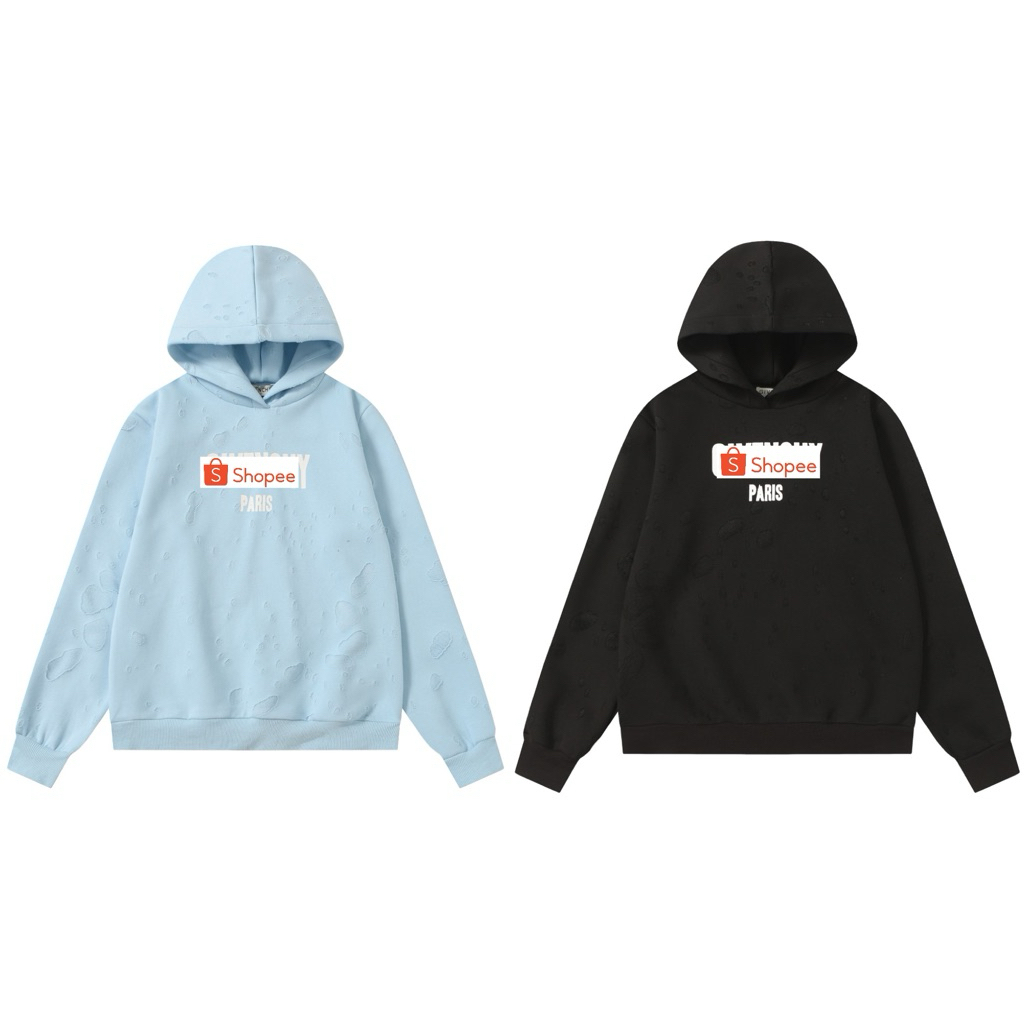 Áo hoodie nam nữ GIVENCHY PARIS – Hoodie nỉ dày có nón, form rộng unisex, áo hoodie đen in chữ