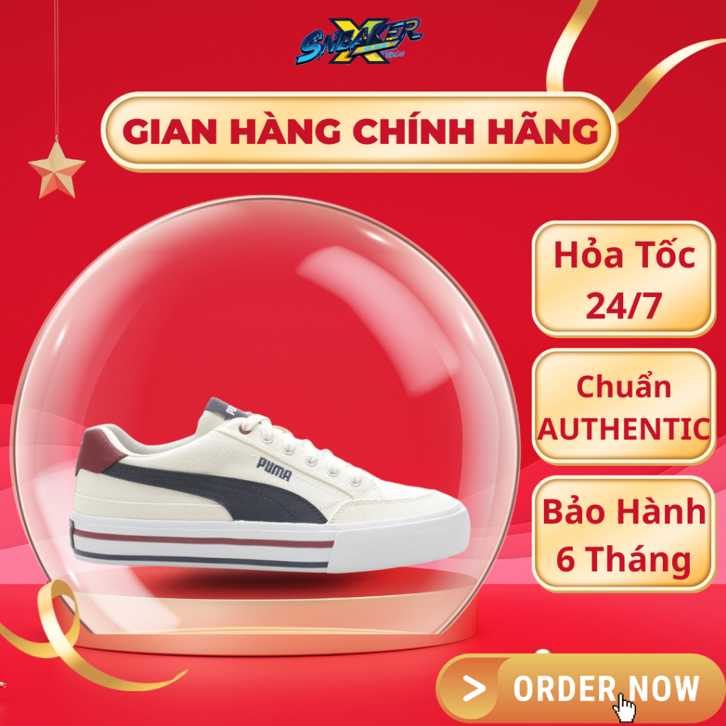 [BIG 𝙎𝘼𝙇𝙀 Chính Hãng] Giày Puma Court Classic Vulcanized. Giày Sneaker Puma Court Basic Nam Nữ