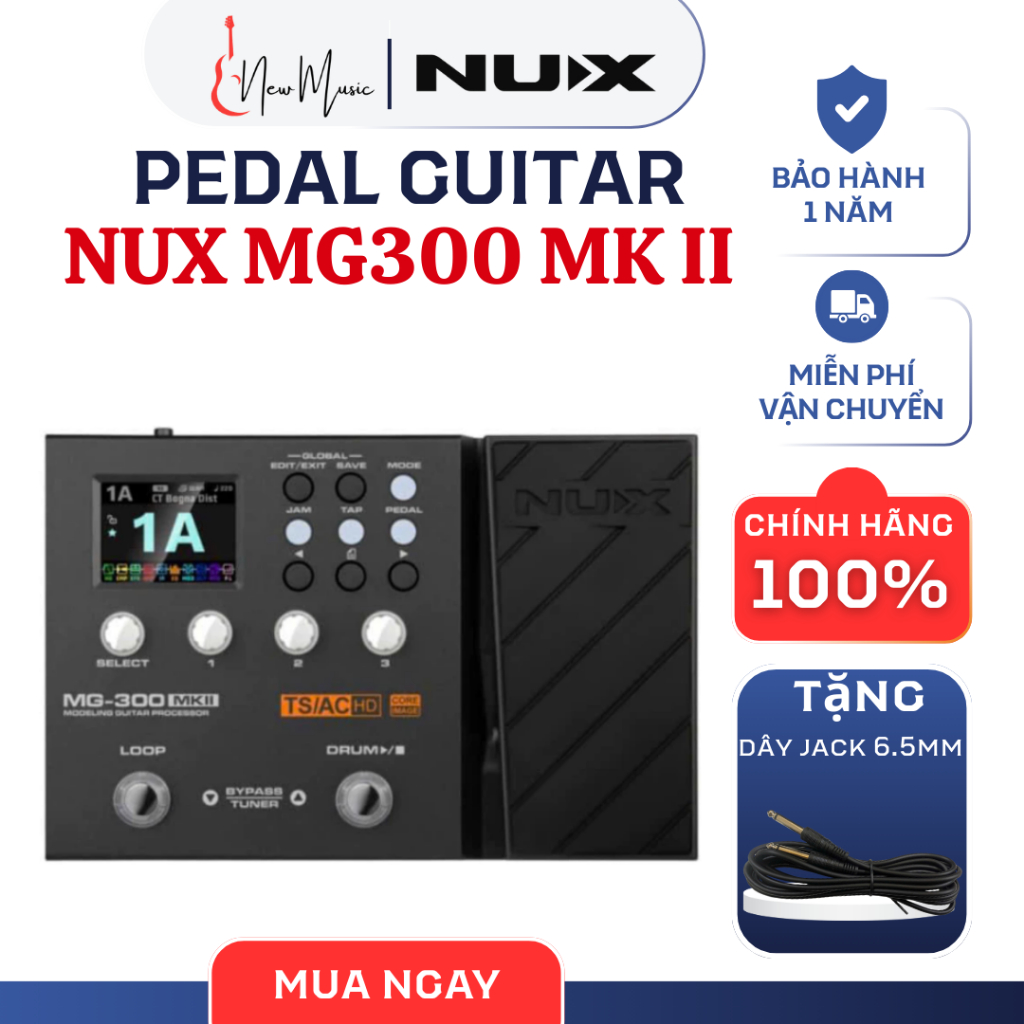 Phơ Đàn Guitar Nux MG300 MKII Multi Effects - Bàn Đạp MG-300 MKII Fuzz Pedals | NewMusic