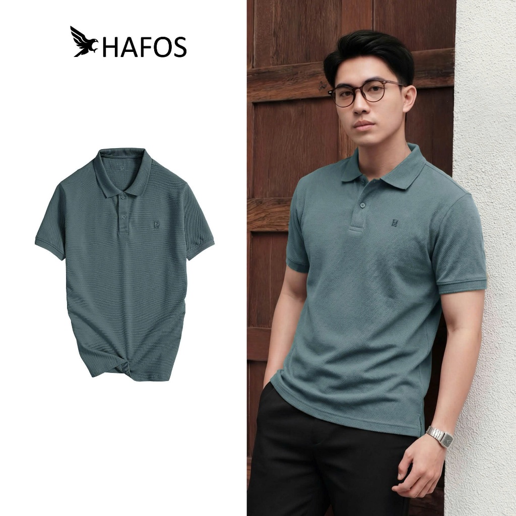 [ GIẢM 50% ] Áo polo nam HAFOS DAILY Polo Nam Trơn polo vải cá sấu nam, áo polo nam trắng, polo đen 