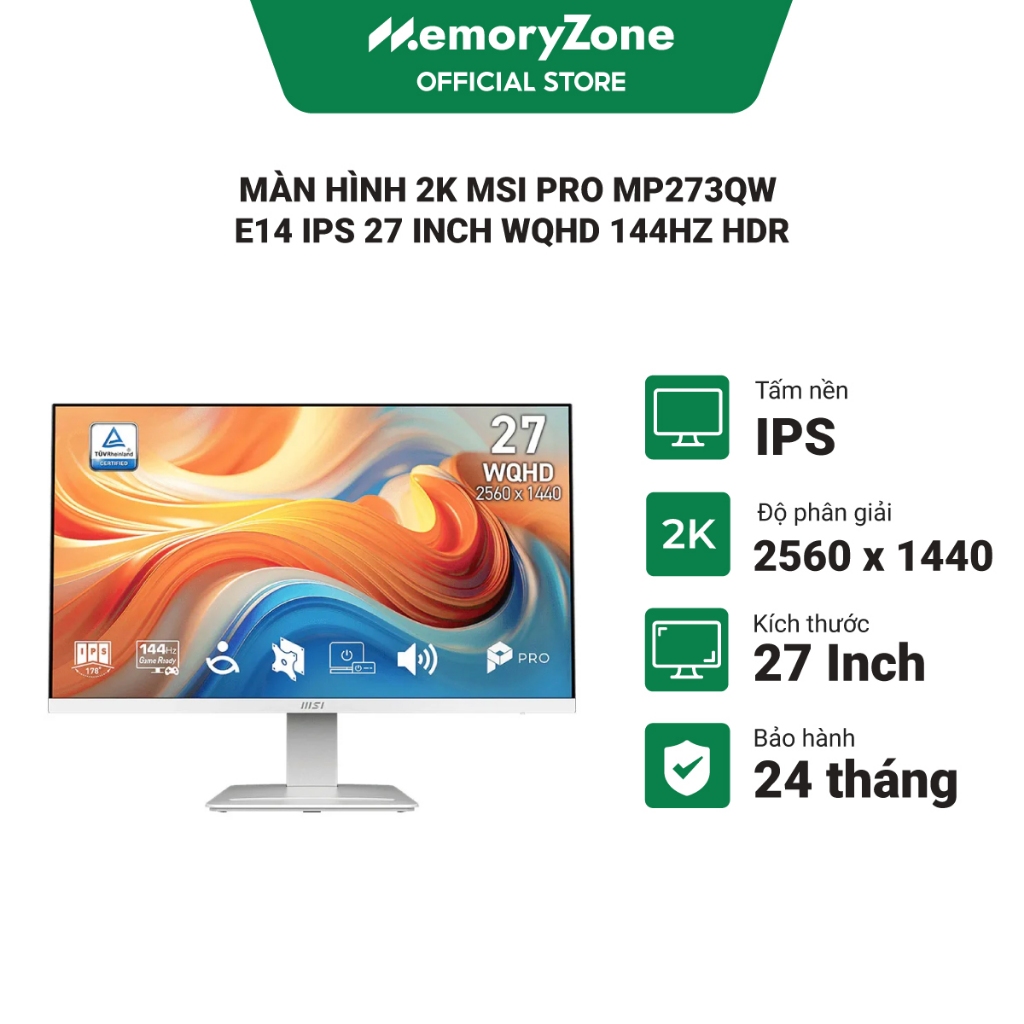 Màn Hình 2K MSI PRO MP273QW E14 IPS 27 inch WQHD 144Hz HDR