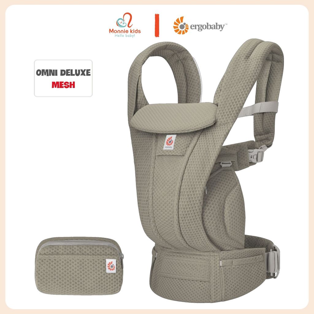 Địu trợ lực Ergobaby Omni Deluxe Mesh 4 tư thế cho bé sơ sinh, đai địu trẻ em an toàn - Monnie Kids