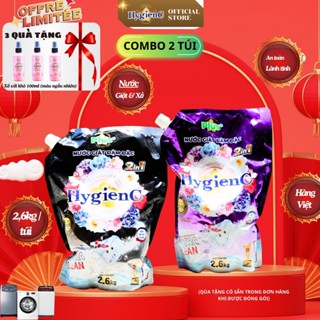 Combo 2 túi nước giặt đậm đặc HygienC Plus+ Khối lượng 2.6Kg - CB2T3