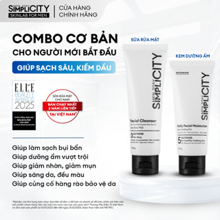 Combo chăm sóc da làm sạch bảo vệ toàn diện cho nam Men Stay Simplicity Starter Duo: Sữa rửa mặt x Kem dưỡng ẩm