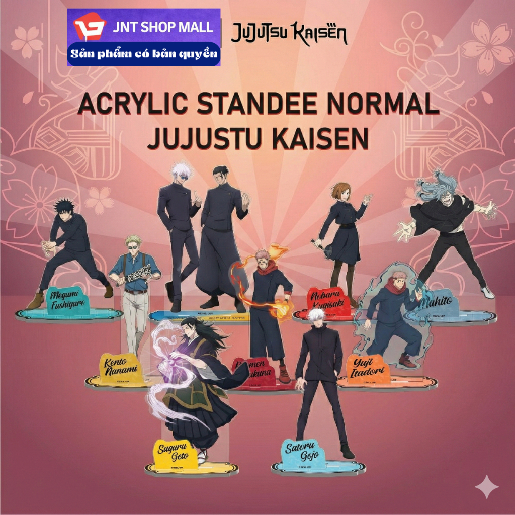 Acrylic Jujutsu Kaisen Chính Hãng – Standee Gojo Satoru, Geto Suguru, Sukuna | Figure Anime Để Bàn