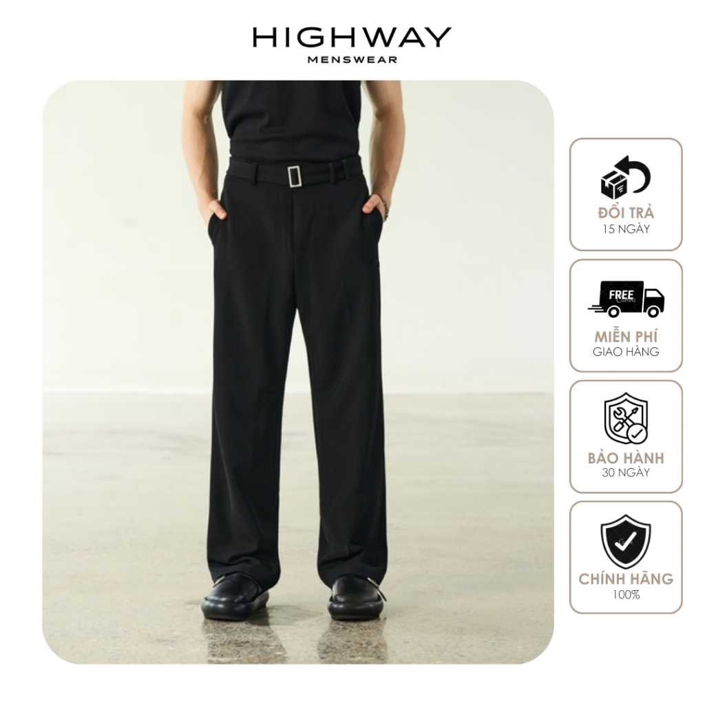 Quần vải nam chất liệu sợi tổng hợp phom rộng Highway (Menswear) Miles