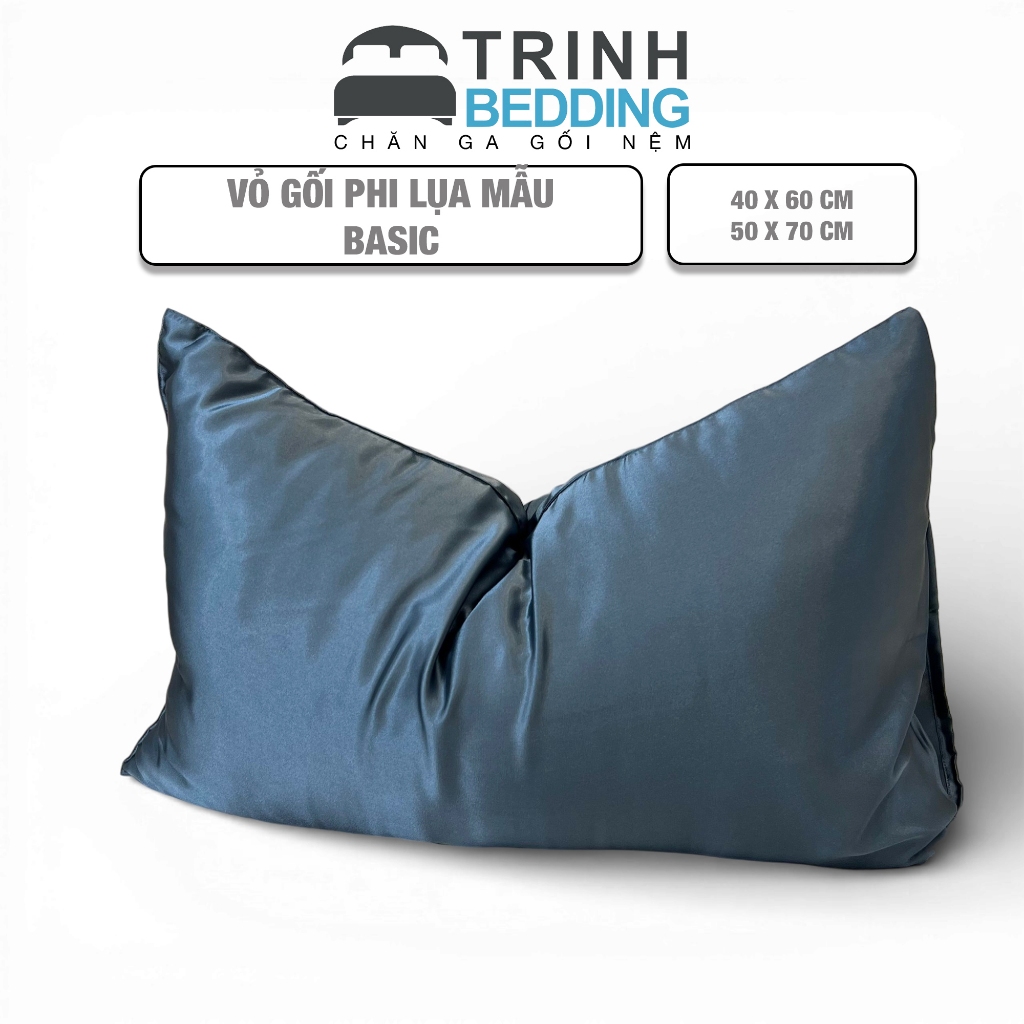 Vỏ gối nằm vải phi lụa lạnh ngủ ngon êm giấc cùng Trinh Bedding Size 40 x 60cm và 50 x 70cm