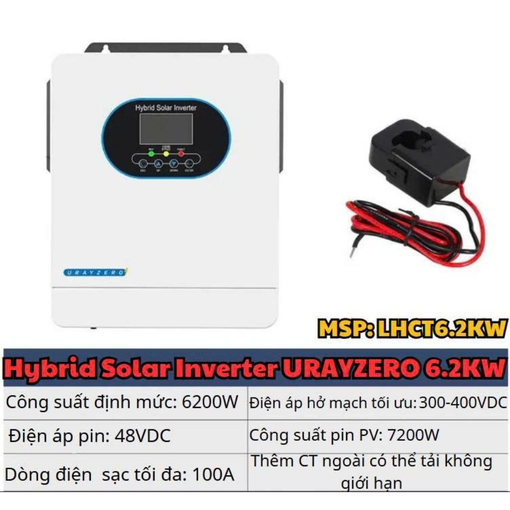 Hybrid Solar Inverter URAYZERO 48V 6200W - LHCT6.2KW