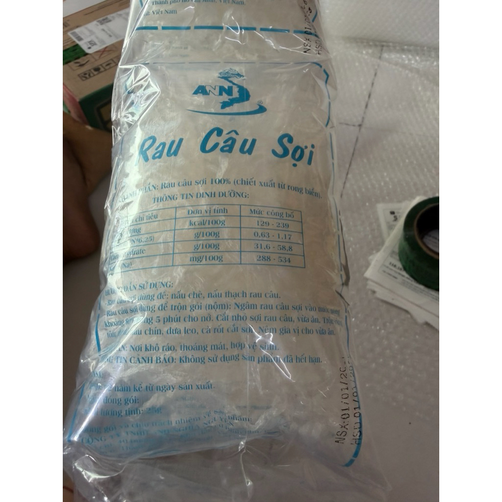 Rau Câu Sợi Giòn 100% gói 25gram