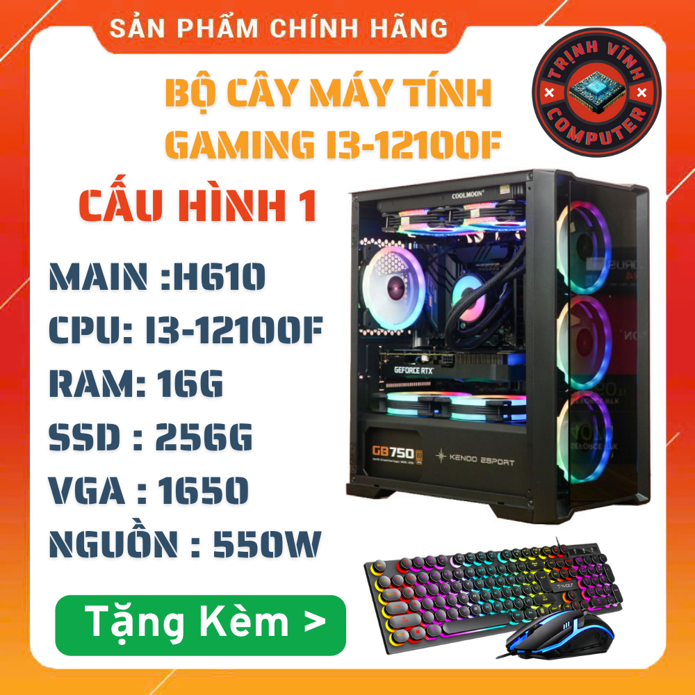 Bộ Máy Tính Gaming i3-12100F Mạnh Mẽ Dễ Nâng Cấp