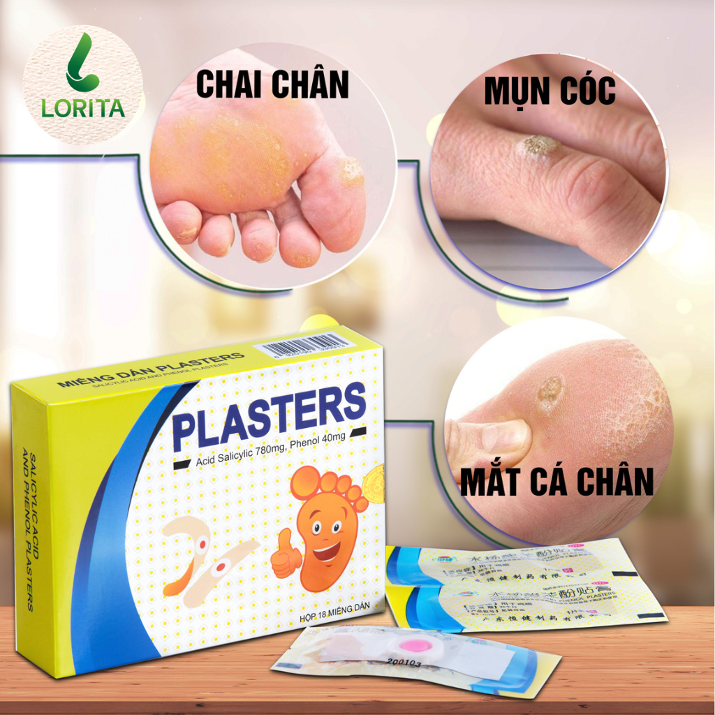 Miếng dán plasters xử lý Mụn cóc,Mắt cá chân,Vết chai,Cồi cá, Mụn hạt cơm nhanh gọn tại nhà an toàn#