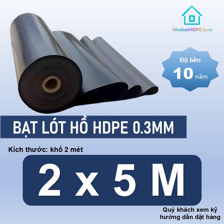 Bạt lót hồ HDPE 0.3mm khổ 2m, bạt lót nhà yến HDPE, bạt nuôi tôm cá HDPE, bạt HDPE khổ 2mx2m, 2mx3m.