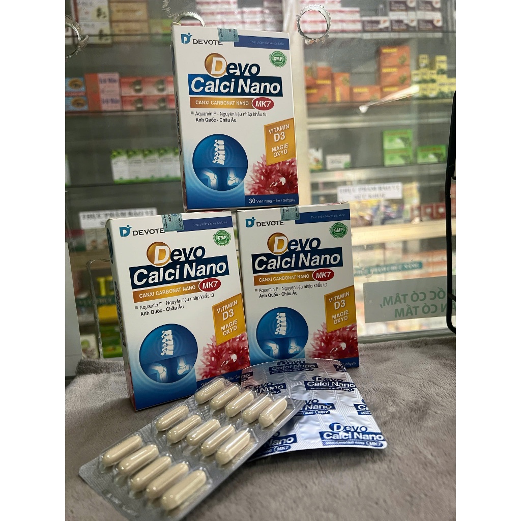 Devo Calci Nano - CANXI CARBONAT NANO - MK7 - Aquamin F Hỗ trợ xương - chắc răng - tăng chiều cao