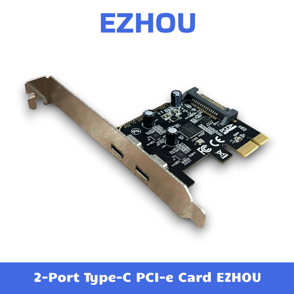 Card Chuyển Đổi PCI-e Sang 2 Cổng Type-C EZHOU