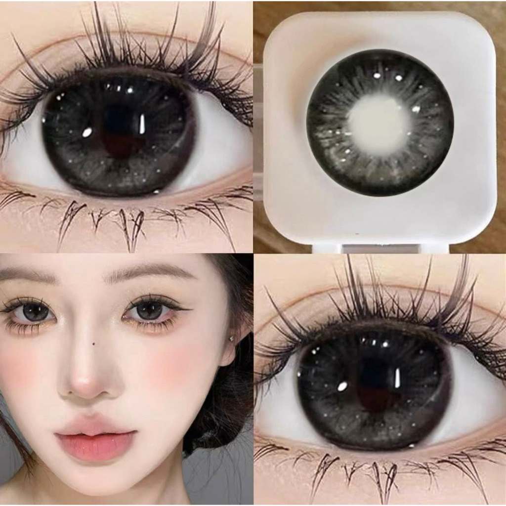 [Lens 6 tháng] Lens Kính áp tròng 𝗧𝗵𝗮𝗶 𝗠𝗶𝗹𝗸 𝗕𝗹𝗮𝗰𝗸 CHU STORE giãn to 14.5 mm lấy cận ib shop [ 0-6 độ