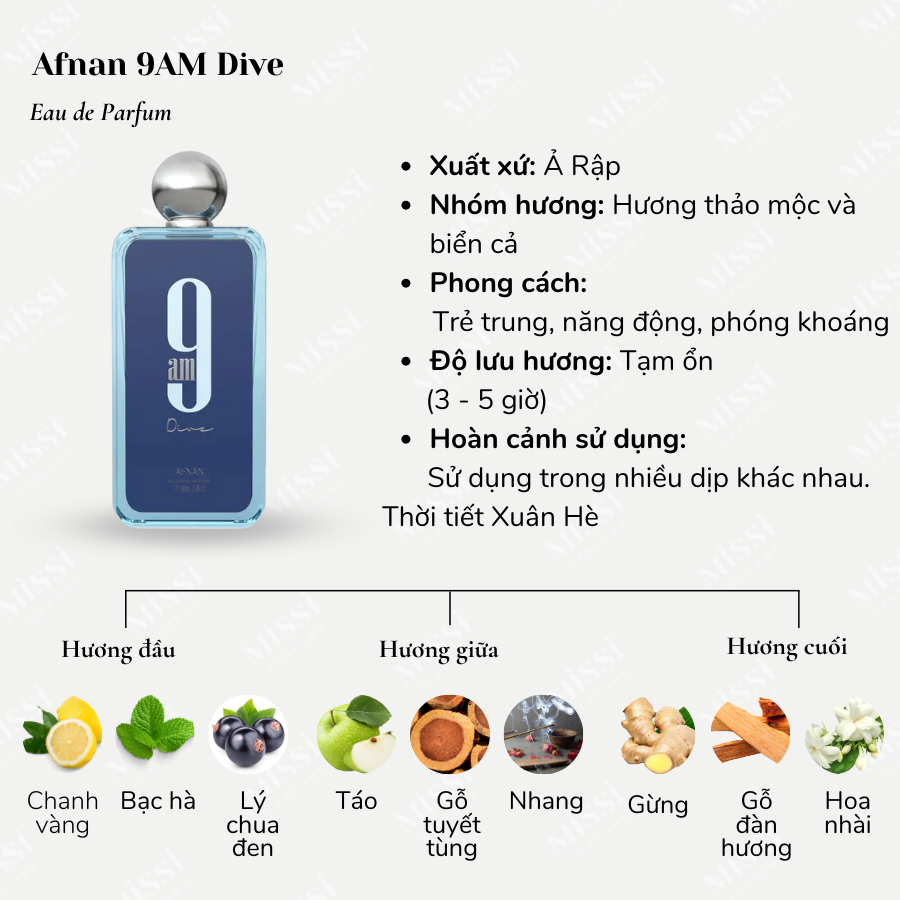 Nước Hoa 9AM DIVE HOMME EDP 100ML