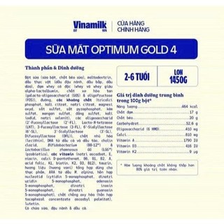 Sữa bột optimum gold số 4 1.450kg
