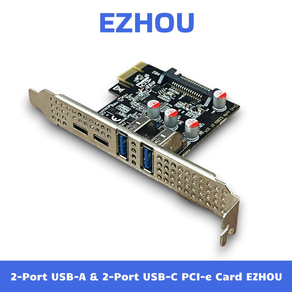 Card Chuyển Đổi PCI-e Sang 2 Cổng USB3.0 Và 2 Cổng Type-C EZHOU