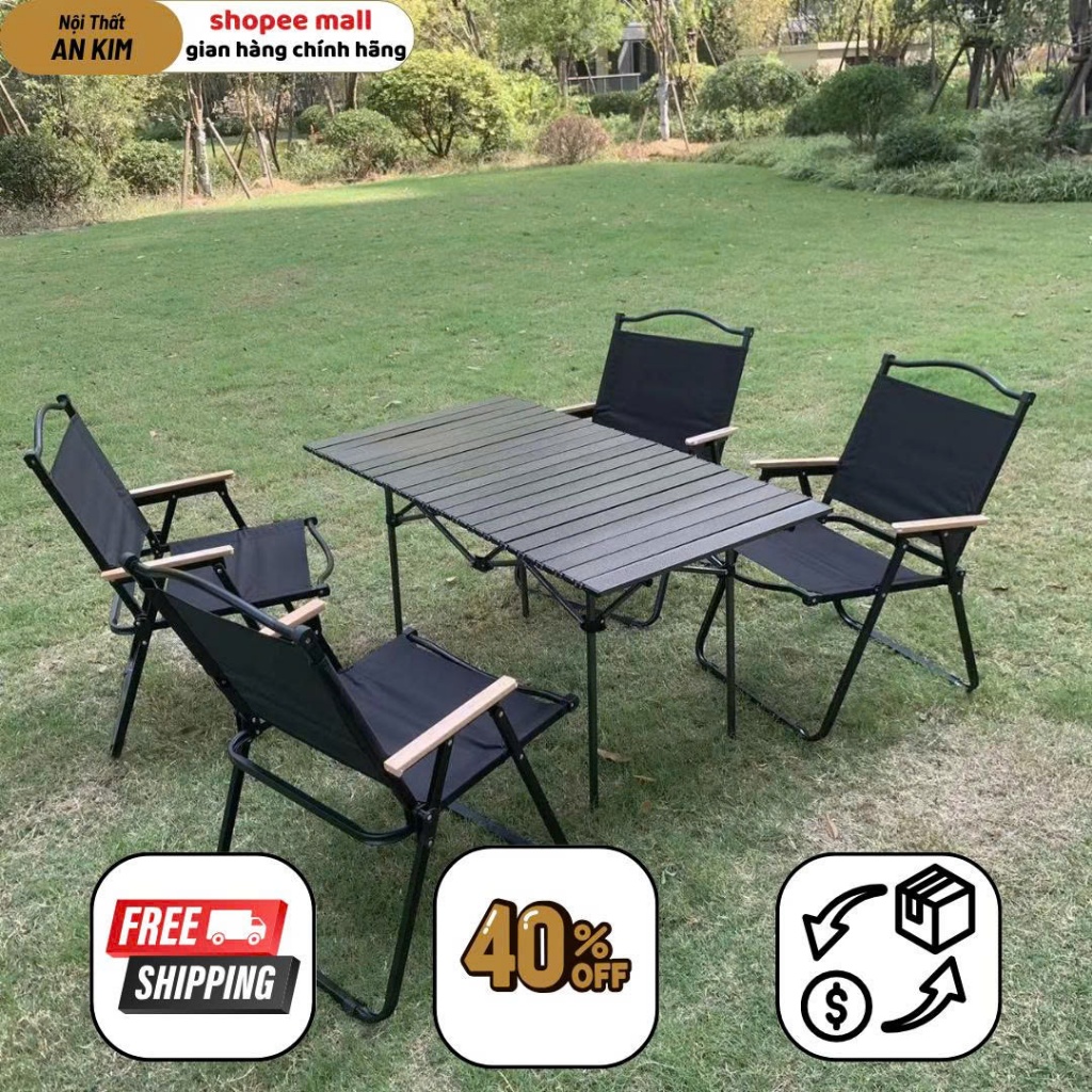 COMBO Bàn Và Ghế Camping Gấp Gọn, Bộ Bàn Ghế Cắm Trại, Dã Ngoại, Cà Phê, Du Lịch