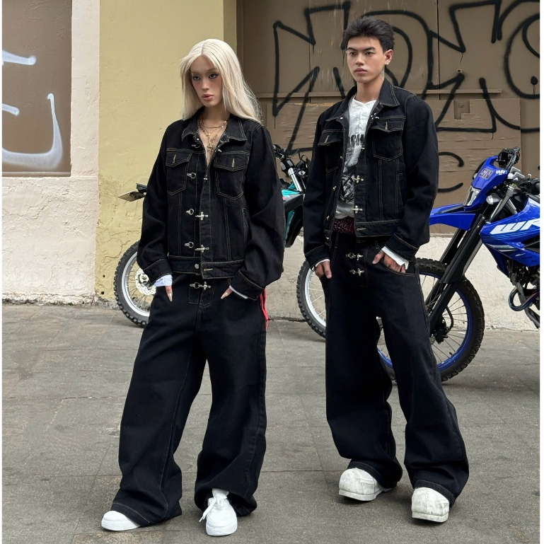 Bad Choices | Áo khoác jeans khóa gài TOGGLE wash màu form boxy | BigBuy360 - bigbuy360.vn