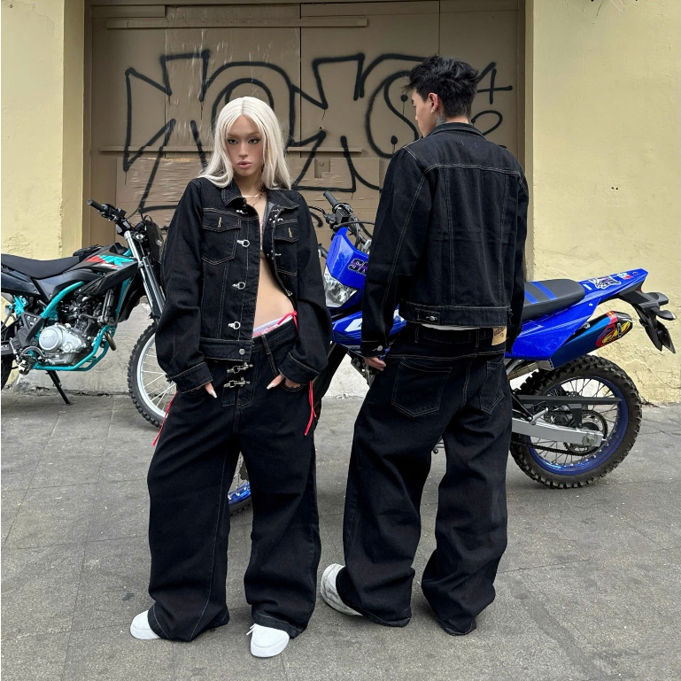 Bad Choices | Áo khoác jeans khóa gài TOGGLE wash màu form boxy | BigBuy360 - bigbuy360.vn