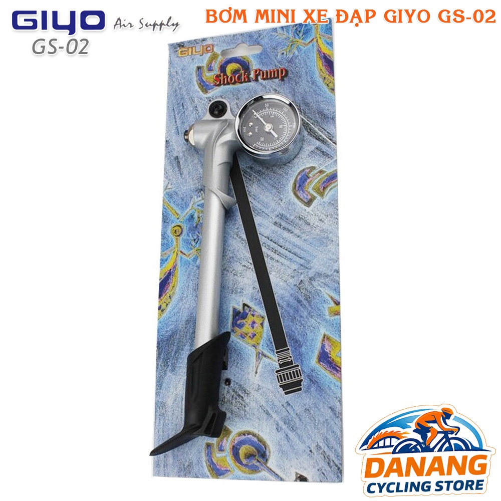 Bơm Phuộc Trước & Giảm Xóc Sau Xe Đạp GIYO GS-02 – Bơm Áp Lực Cao 300psi, Chính Xác