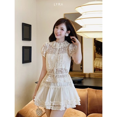 LYRA - Chân váy xòe dáng ngắn phối bèo tầng chun co giãn basic dễ phối đồ style Hàn Quốc VSYCN0114