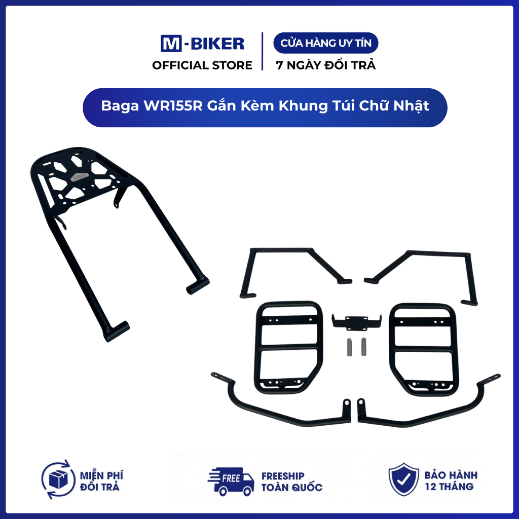 Baga WR155 Gắn Khung Túi, baga wr155r gắn khung túi chữ nhật | M-Biker