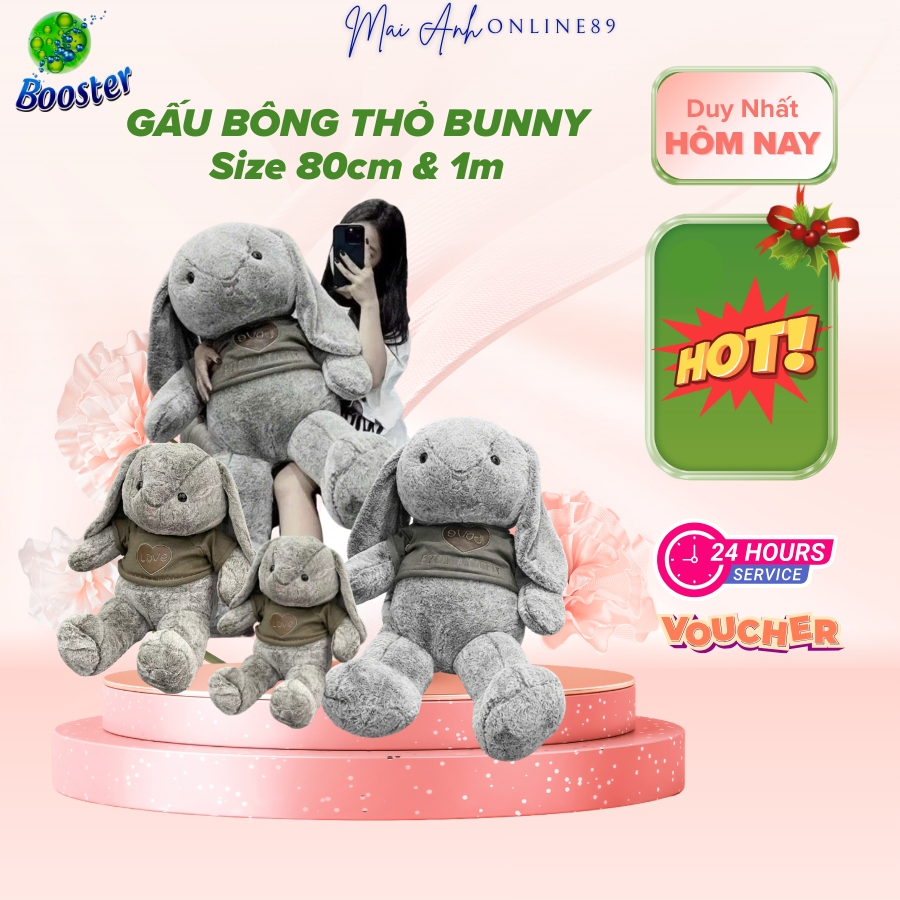 [BUNNY KHỔNG LỒ] Gấu Bông Thỏ Bunny, Thỏ JELLYCAT tai dài siêu đáng yêu 80cm & 1,1M - HÀNG CAO CẤP