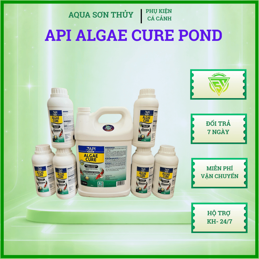 API ALGAE CURE POND- 500ml- Công nghệ Hóa Sinh phân huỷ phân cá, mùn bã