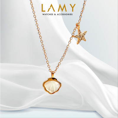 Dây chuyền bạc nữ LAMY Starfish & Seashell Pendant Necklace Rose Gold 6414