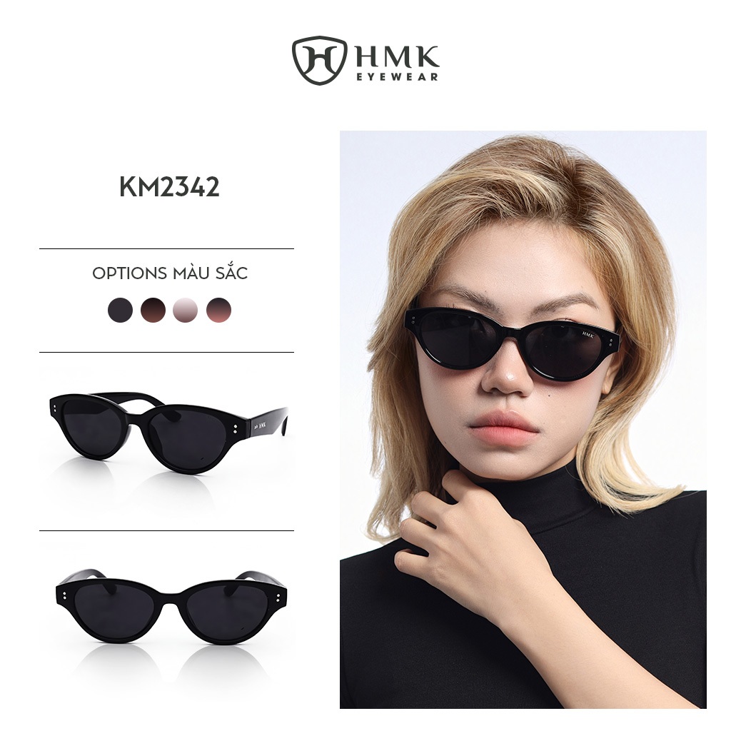 Kính Râm Mắt Mèo HMK Eyewear Phụ Kiện Đi Biển Thời Trang Nam Nữ Chống Tia UV Bảo Vệ Mắt - KM2342