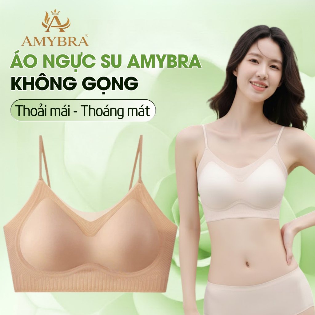 Áo Ngực Không Gọng Nâng Ngực Tàng Hình Mút Mỏng 1.5cm, Áo Lót Su Đúc Không Lộ Viền AMYBRA A2602
