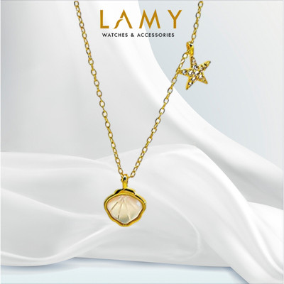 Dây chuyền bạc nữ LAMY Starfish & Seashell Pendant Necklace Gold 6414