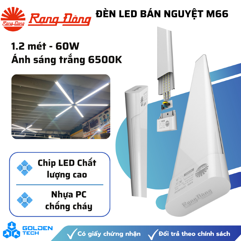 Bộ đèn LED M66 Rạng Đông công suất 60W - Model: M66 1200/60W